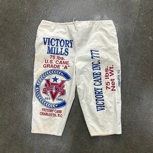 Vintage Sugar Sacks Victory Mills Charlotte North Carolina Capri Shorts 36 x 15